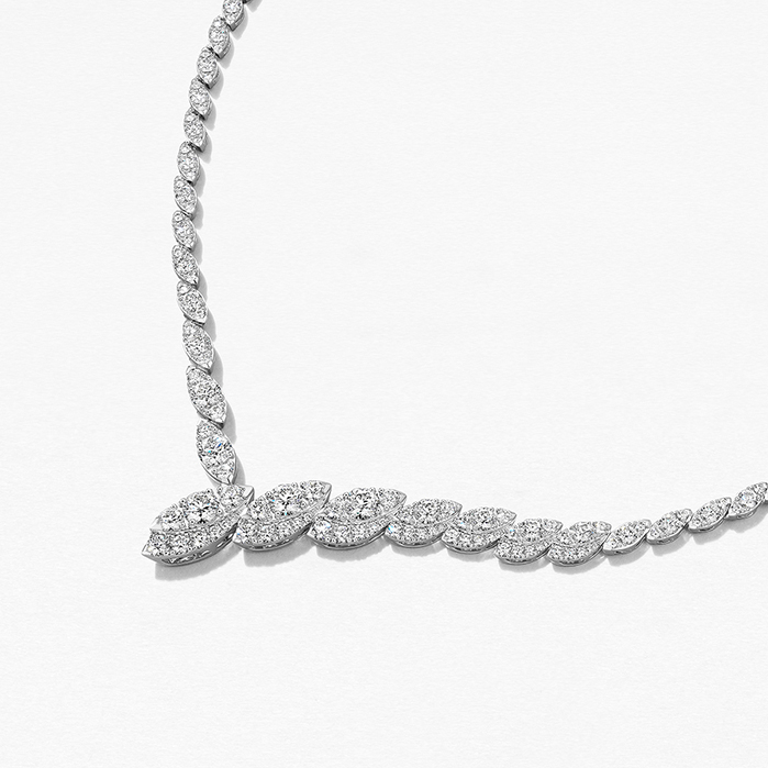 Bypass Necklace in 18K White Gold
