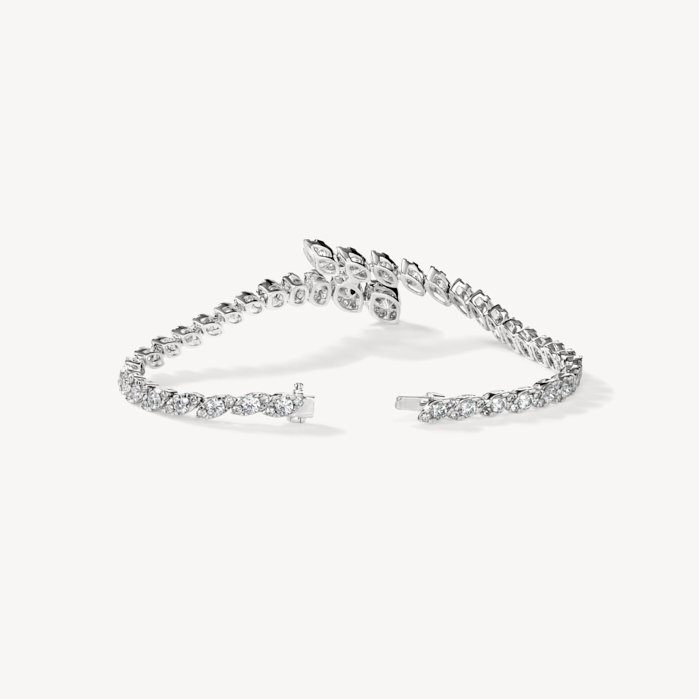 Bypass Bracelet in 18K White Gold