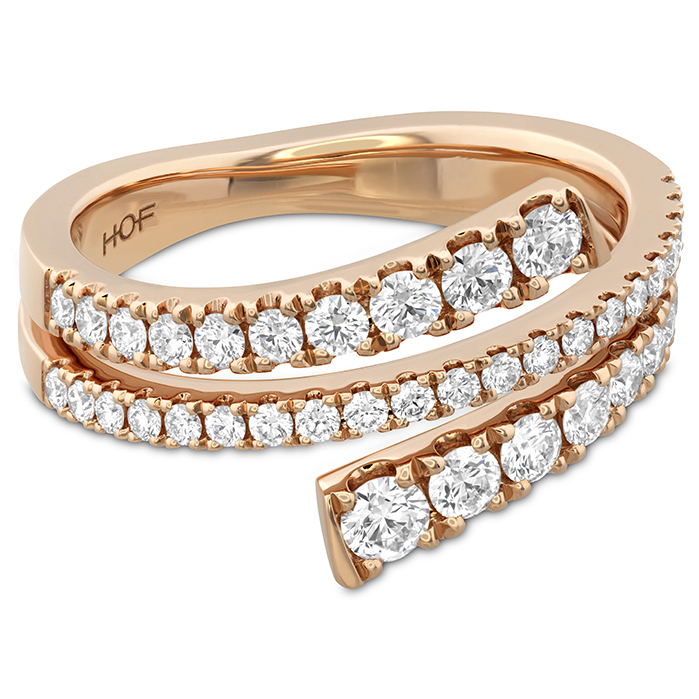 0.7 ctw. Grace Wrap Right Hand Ring in 18K Rose Gold