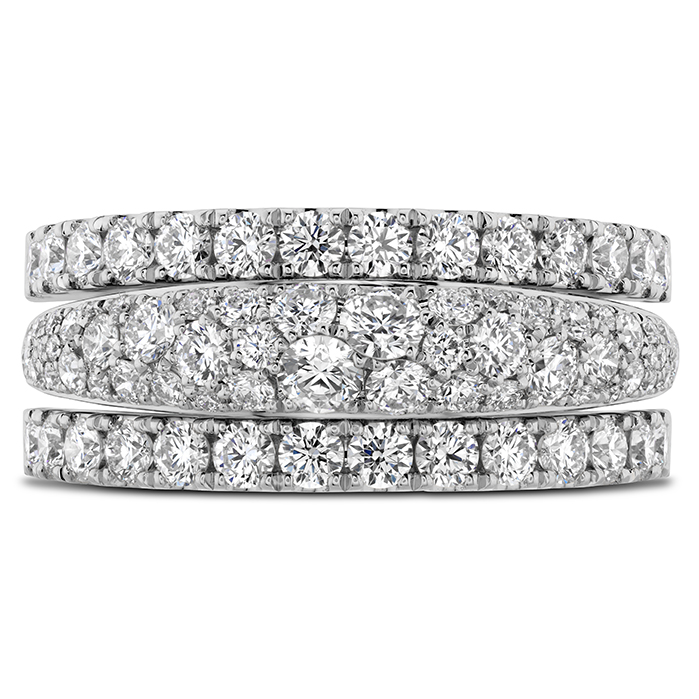 1.65 ctw. Grace Triple Row Small Domed Ring in 18K Rose Gold