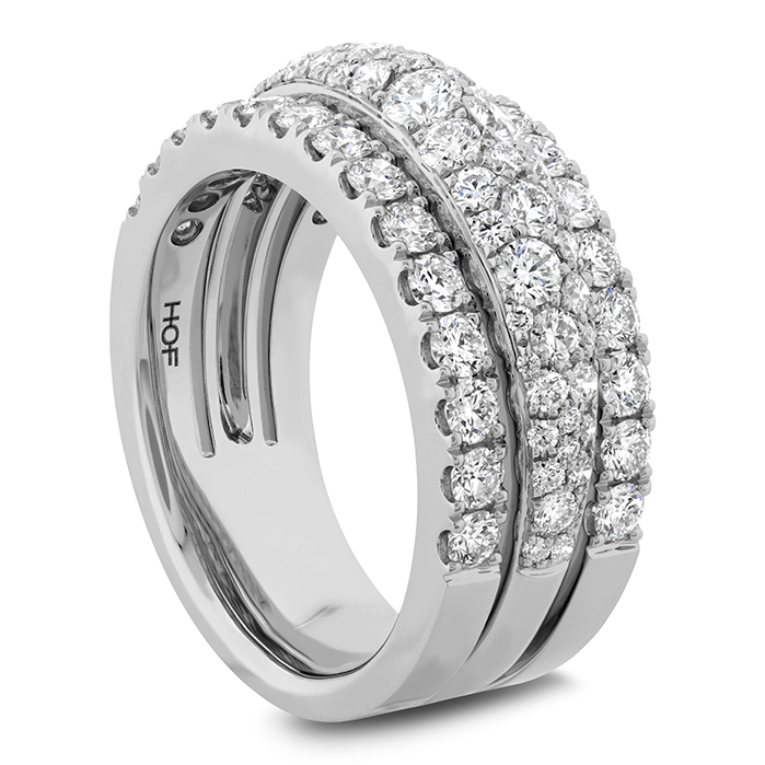 1.65 ctw. Grace Triple Row Small Domed Ring in 18K Rose Gold