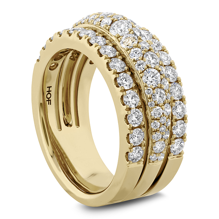 1.65 ctw. Grace Triple Row Small Domed Ring in 18K Yellow Gold
