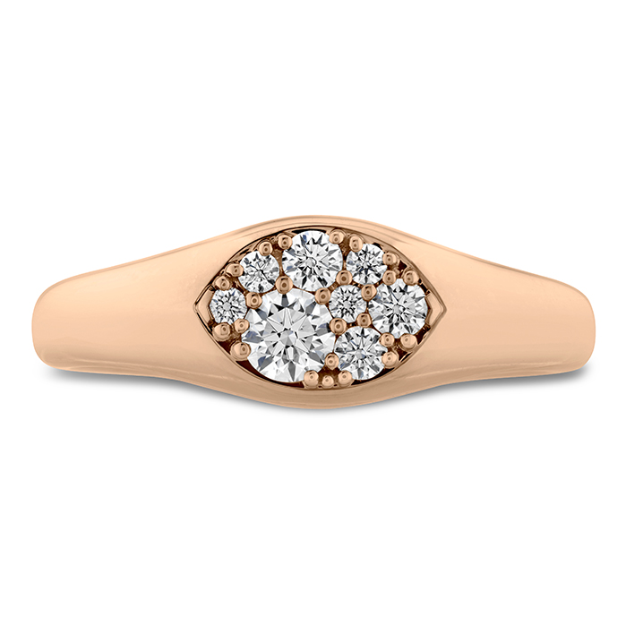 0.2 ctw. Tessa Navette Signet Ring in 18K Rose Gold