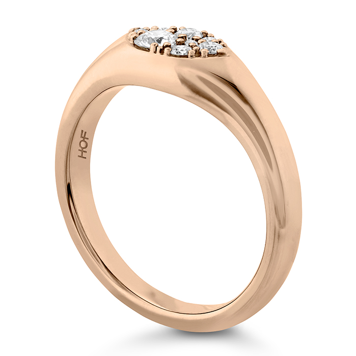 0.2 ctw. Tessa Navette Signet Ring in 18K Rose Gold