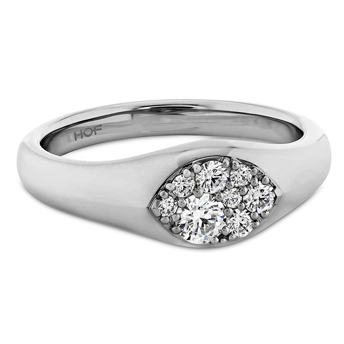 0.2 ctw. Tessa Navette Signet Ring in 18K Rose Gold