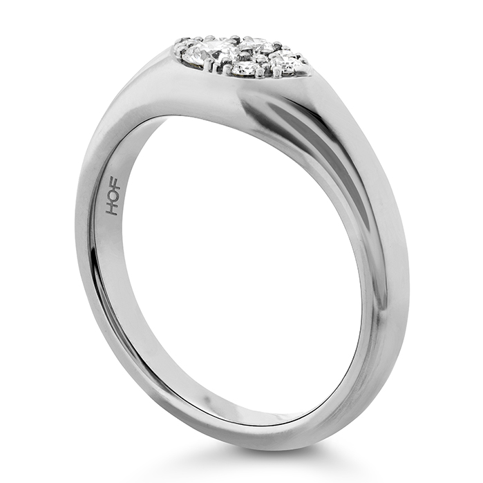 0.2 ctw. Tessa Navette Signet Ring in Platinum