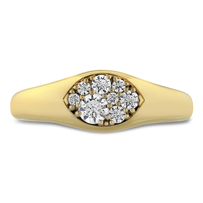 0.2 ctw. Tessa Navette Signet Ring in 18K Yellow Gold