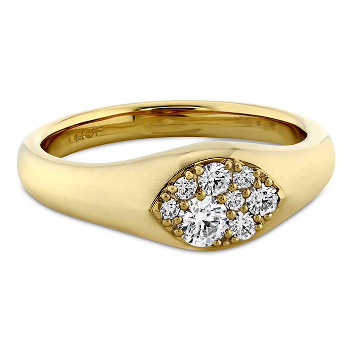0.2 ctw. Tessa Navette Signet Ring in 18K Yellow Gold