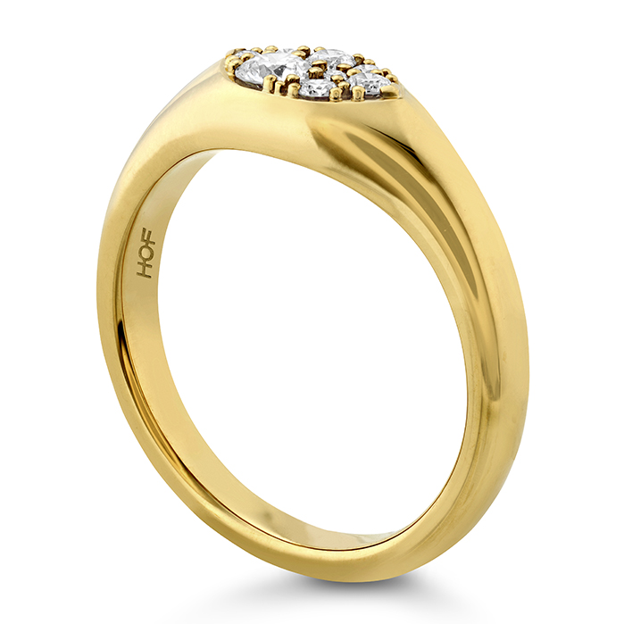 0.2 ctw. Tessa Navette Signet Ring in 18K Yellow Gold