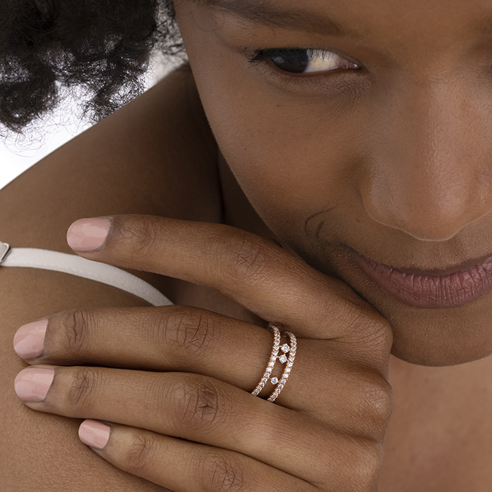 0.5 ctw. Grace Floating Right Hand Ring in 18K Rose Gold