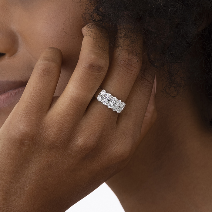 1.5 ctw. Signature Double Row Ring in 18K Rose Gold