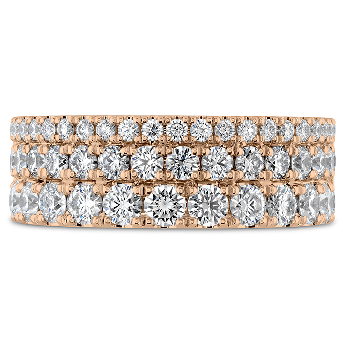 1.55 ctw. Grace Triple Row Ring in 18K Rose Gold