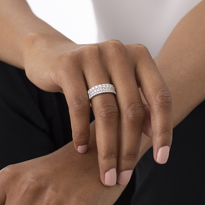 1.55 ctw. Grace Triple Row Ring in Platinum