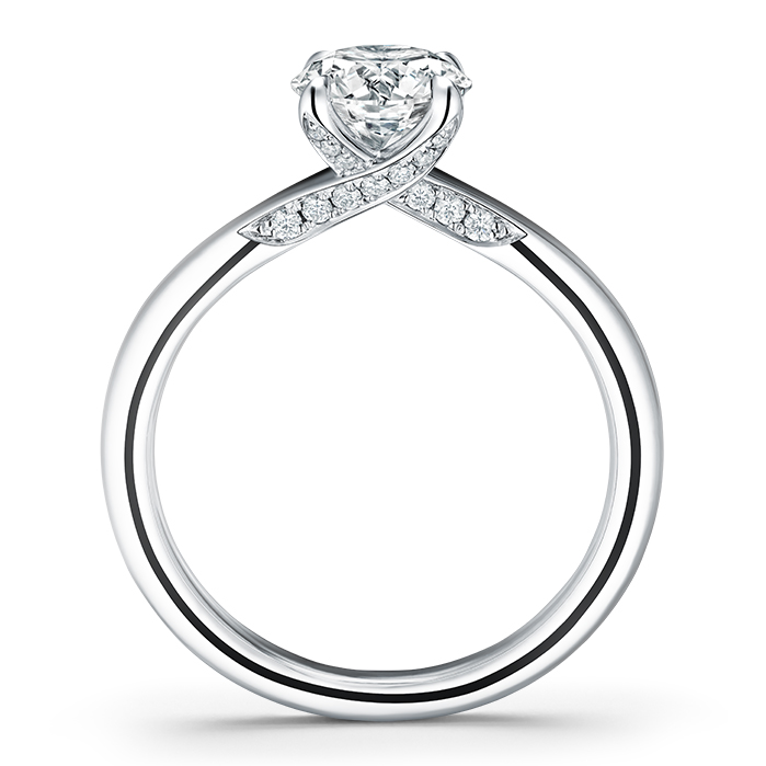 1.1 ctw. Vela Solitaire Ring with Diamond Gallery in Platinum