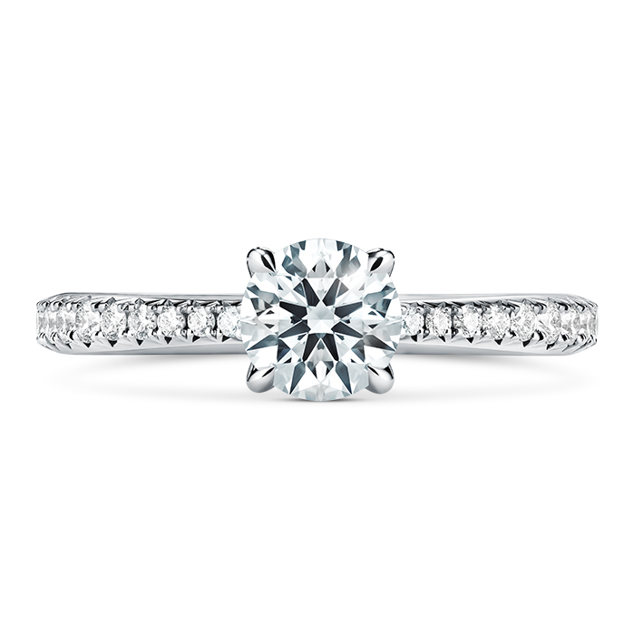 0.55 ctw. Vela Solitaire Ring with Diamond Band in Platinum