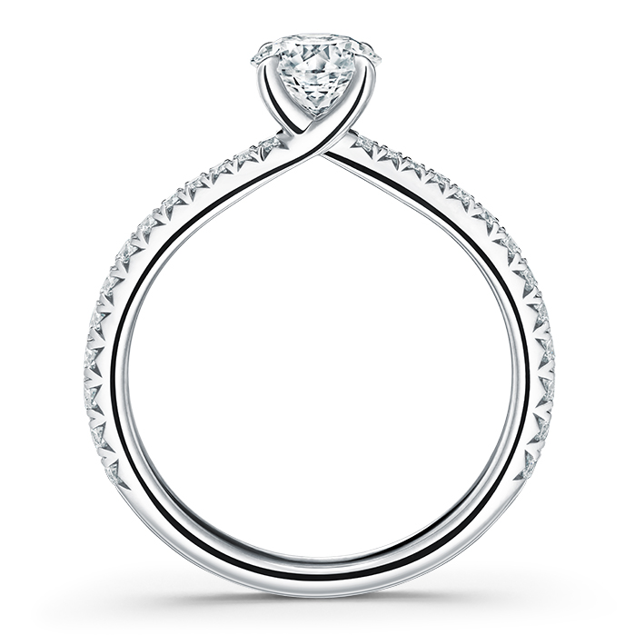 0.55 ctw. Vela Solitaire Ring with Diamond Band in Platinum