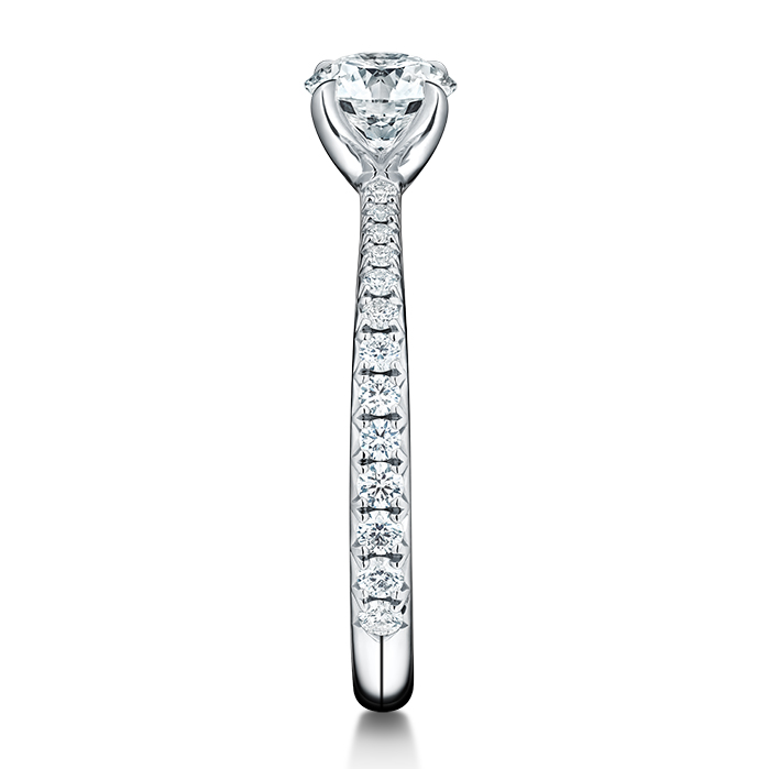 1 ctw. Vela Solitaire Ring with Diamond Band in Platinum