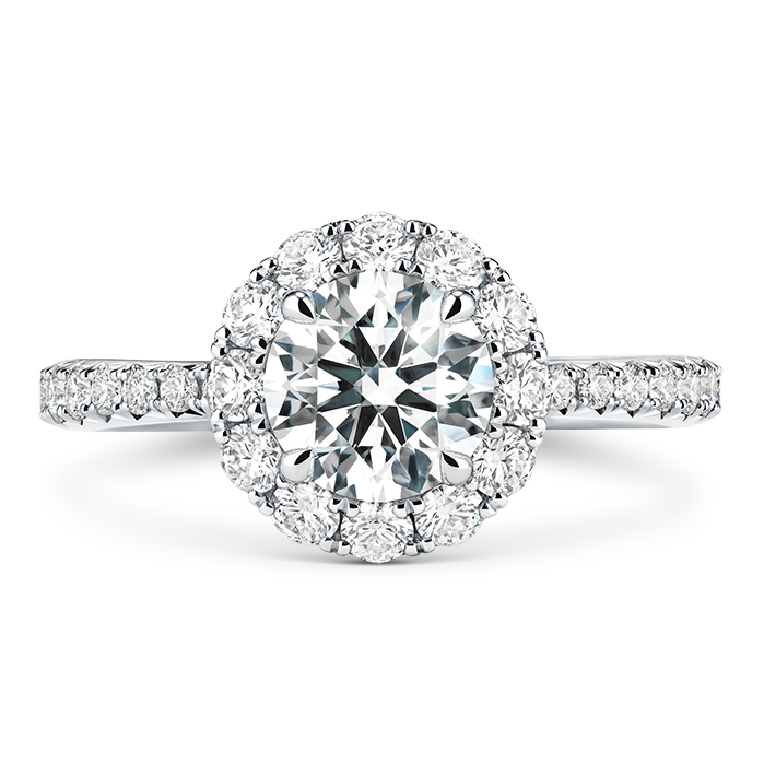 0.7 ctw. Vela Halo Ring with Diamond Band in Platinum
