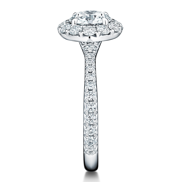 1.75 ctw. Vela Halo Ring with Diamond Band in Platinum