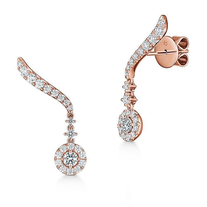 0.8 ctw. Vela Drop Earrings in 18K Rose Gold