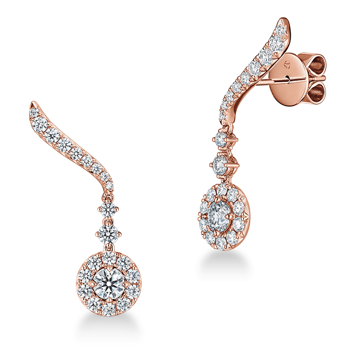 1.45 ctw. Vela Drop Earrings in 18K Rose Gold