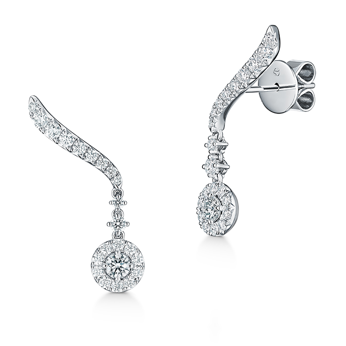 0.8 ctw. Vela Drop Earrings in 18K White Gold