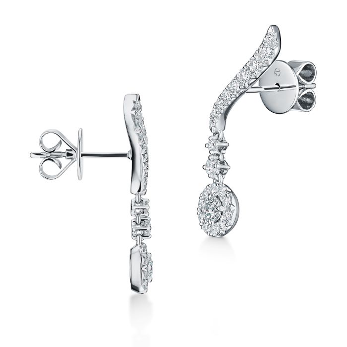 0.8 ctw. Vela Drop Earrings in 18K White Gold