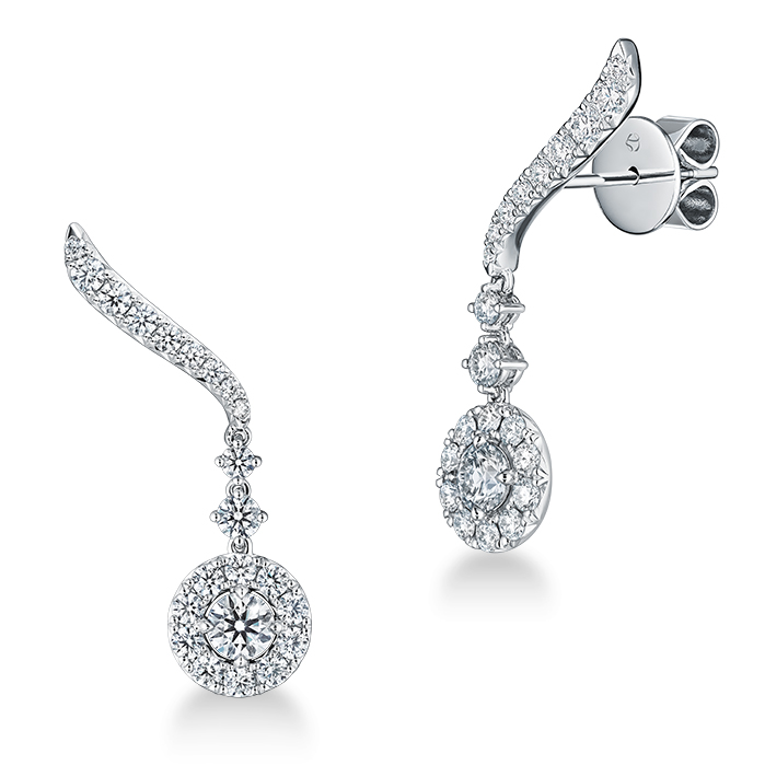 1.45 ctw. Vela Drop Earrings in 18K White Gold
