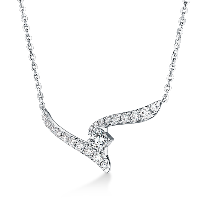 0.3 ctw. Vela Crossover Pendant in 18K White Gold