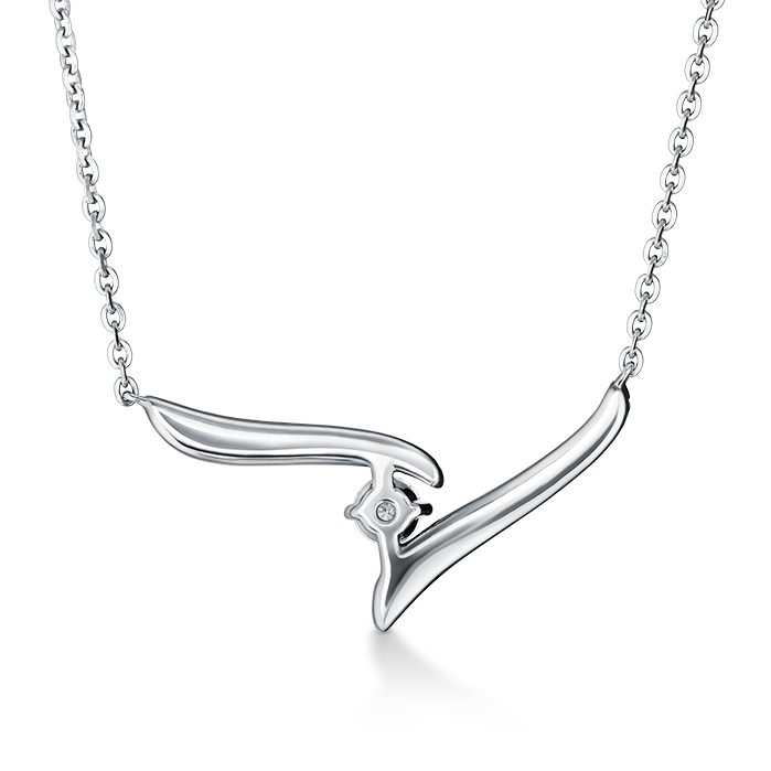 0.3 ctw. Vela Crossover Pendant in 18K White Gold