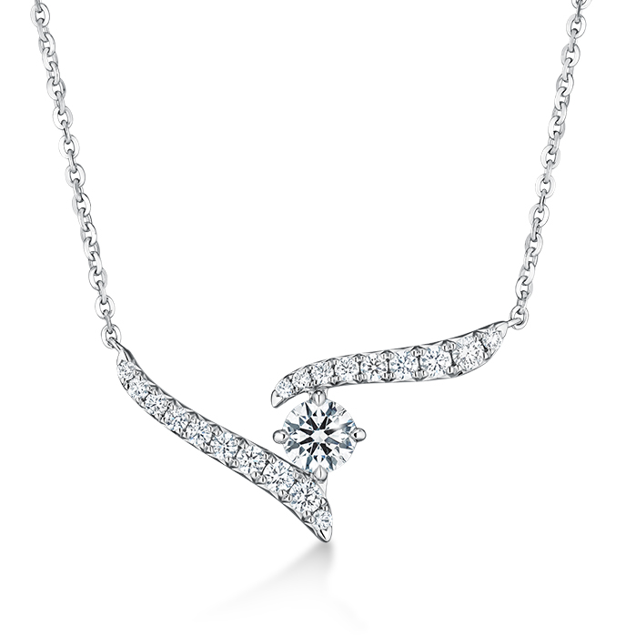 0.4 ctw. Vela Crossover Pendant in 18K White Gold