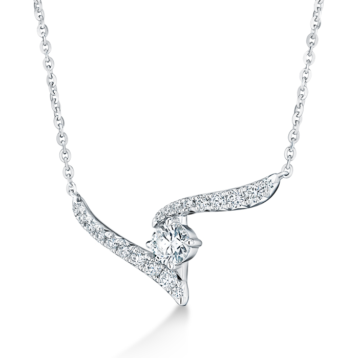 0.4 ctw. Vela Crossover Pendant in 18K White Gold