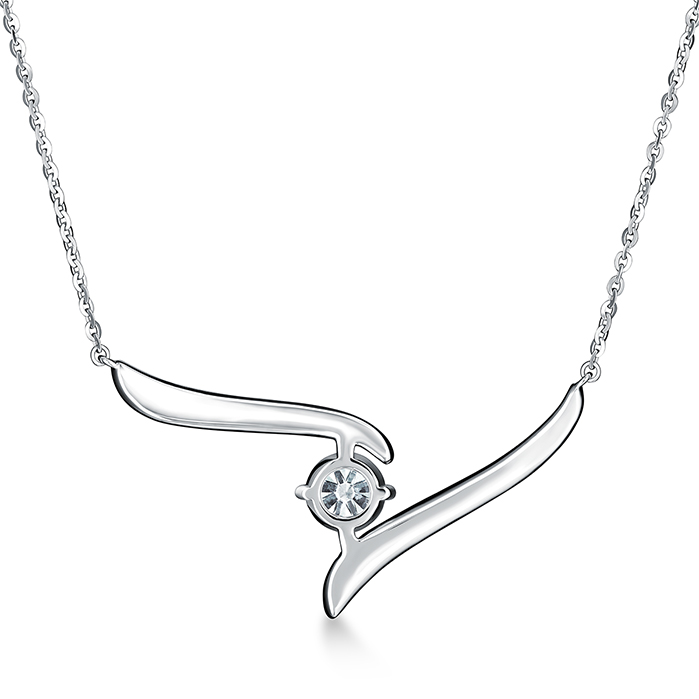 1 ctw. Vela Crossover Pendant in 18K White Gold