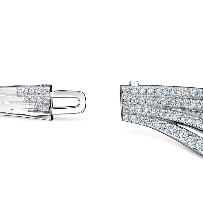 4.8 ctw. Vela French Cut PavÃ© Bangle in 18K White Gold