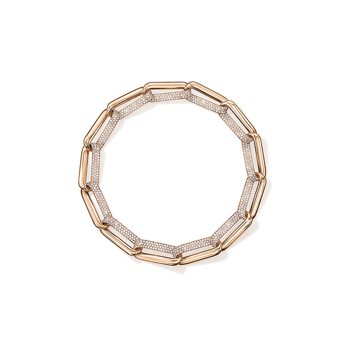 INSIDE/OUT Diamond Link Necklace in 18K Rose Gold