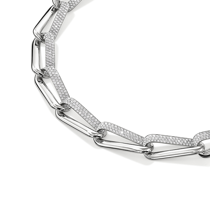 INSIDE/OUT Diamond Link Necklace in 18K Rose Gold