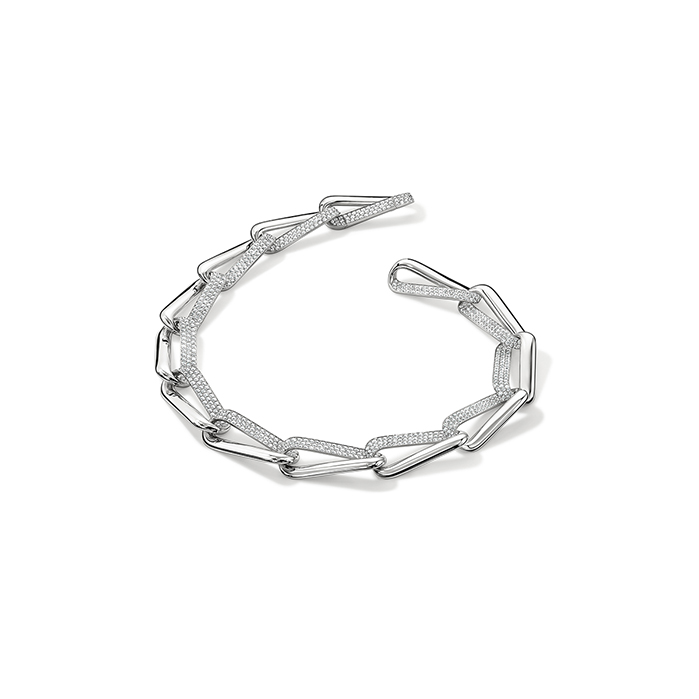 INSIDE/OUT Diamond Link Necklace in 18K White Gold