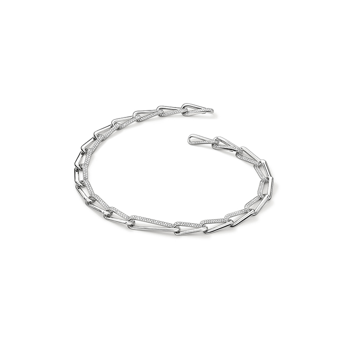 8.9 ctw. INSIDE/OUT Elongated Diamond Link Necklace in 18K White Gold