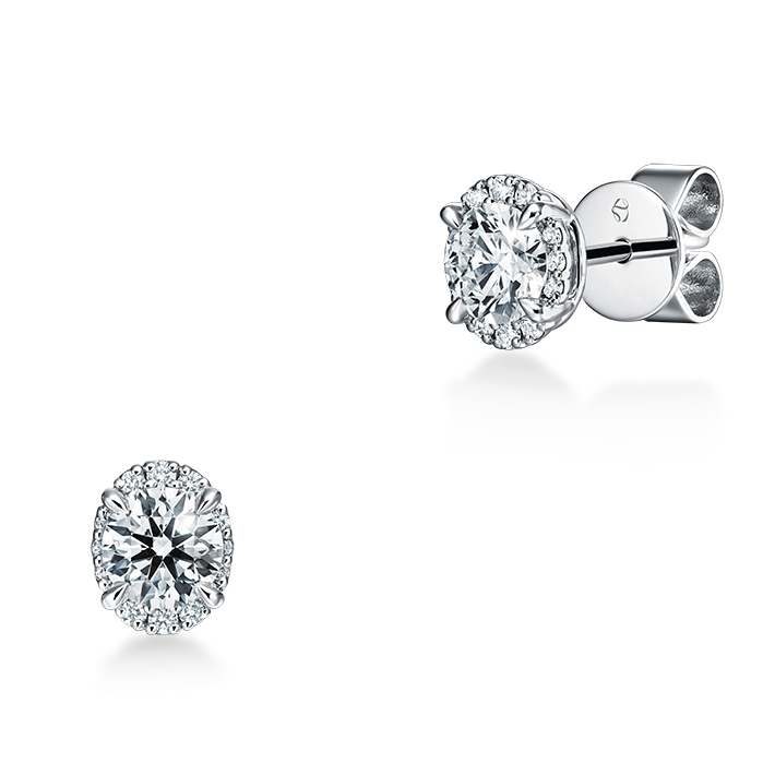 0.75 ctw. Ellipse Diamond Earrings in 18K White Gold