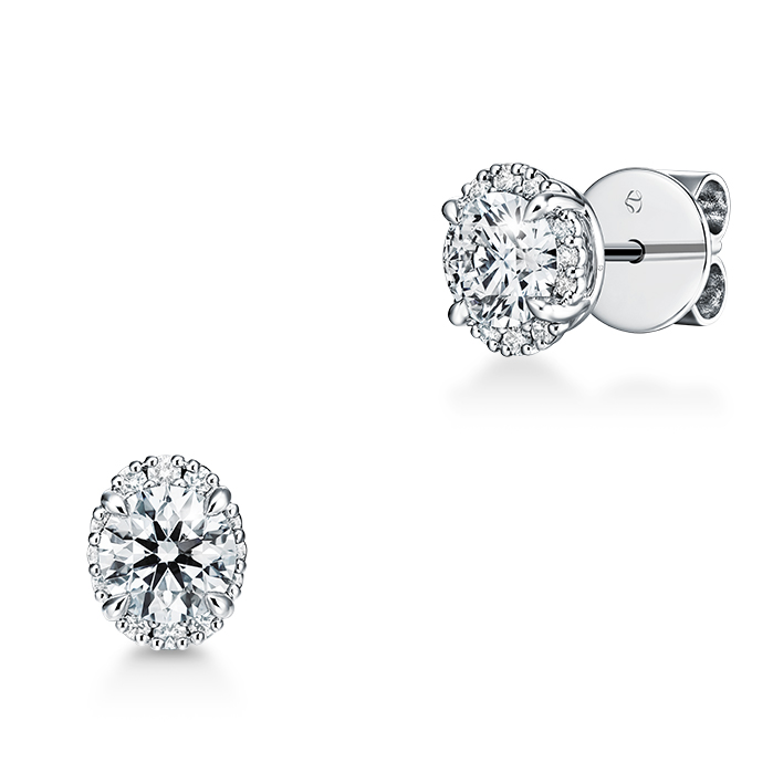 1.05 ctw. Ellipse Diamond Earrings in 18K White Gold