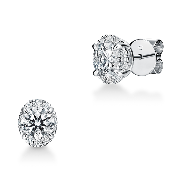 1.55 ctw. Ellipse Diamond Earrings in 18K White Gold