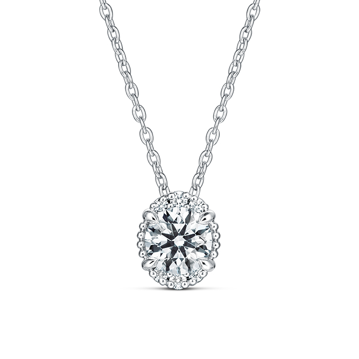 0.25 ctw. Ellipse Diamond Pendant in 18K White Gold