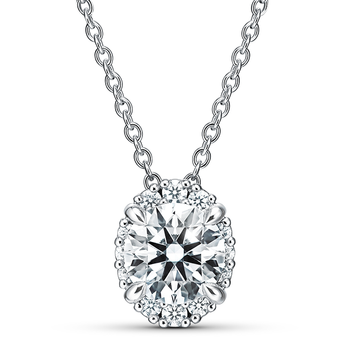1.2 ctw. Ellipse Diamond Pendant in 18K White Gold