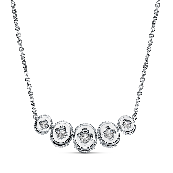 2.45 ctw. Ellipse Diamond Necklace in 18K Yellow Gold and Platinum