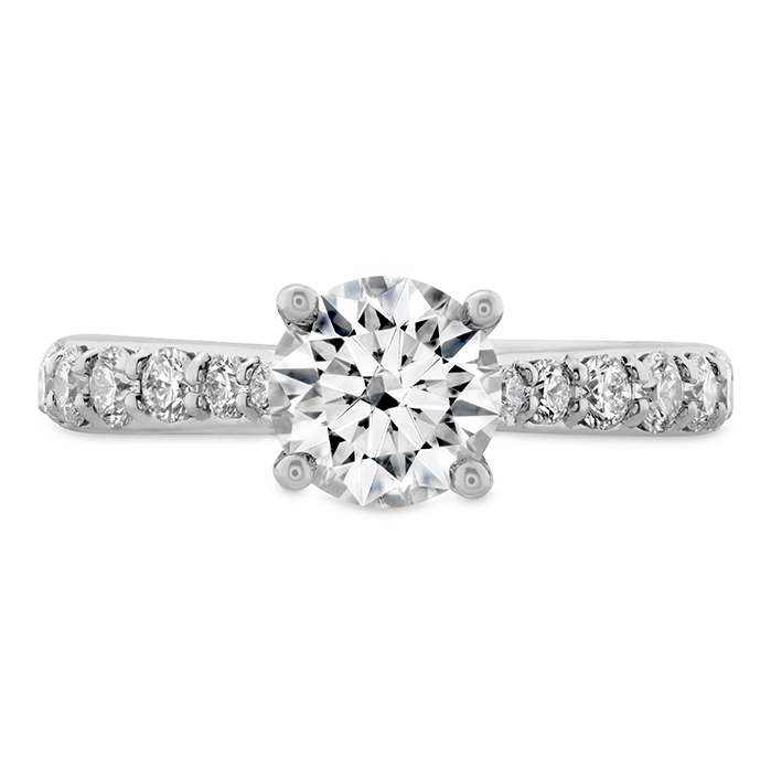 1.31 ctw. Luxe Camilla Engagement Ring with Diamond Band in Platinum