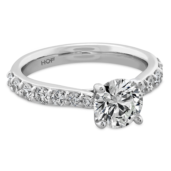 1.31 ctw. Luxe Camilla Engagement Ring with Diamond Band in Platinum
