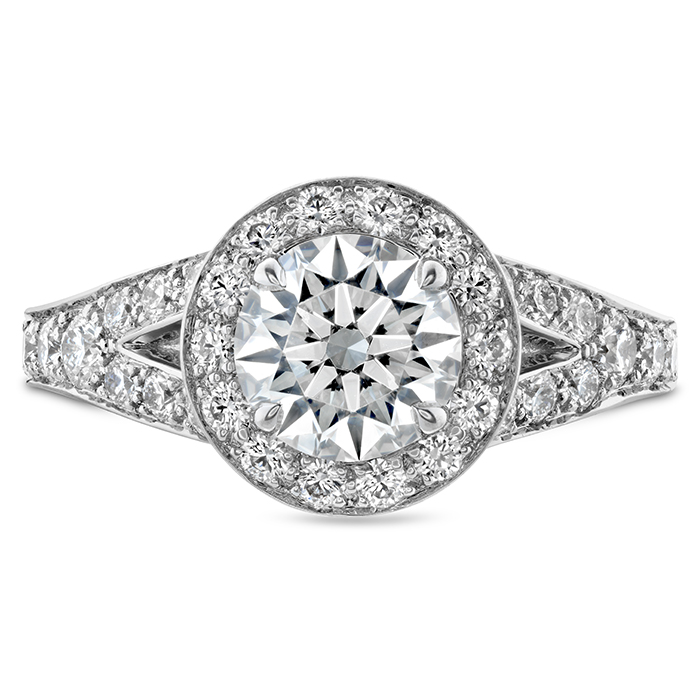 1.79 ctw. Luxe Transcend Premier Halo Split Shank Engagement Ring in Platinum
