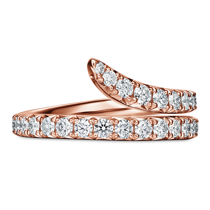 1 ctw. Vela Double Row PavÃ© Ring in 18K Rose Gold