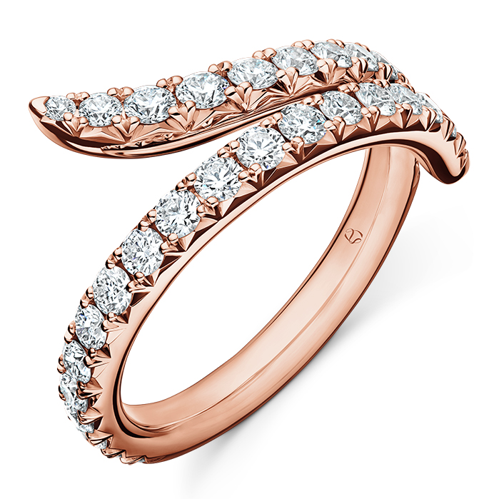 1 ctw. Vela Double Row PavÃ© Ring in 18K Rose Gold