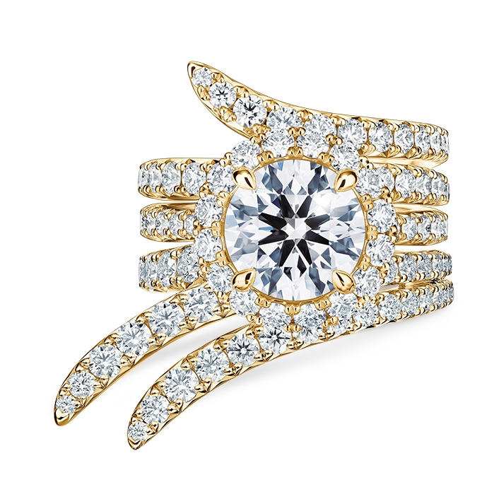 1 ctw. Vela Double Row PavÃ© Ring in 18K Yellow Gold